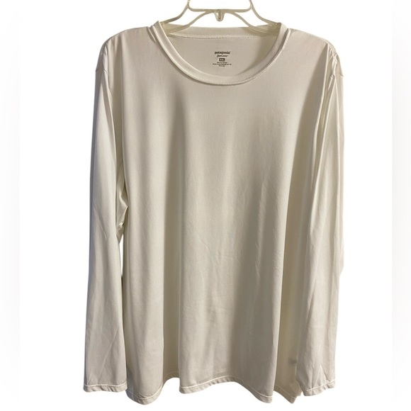 Patagonia Capilene white crewneck top men long sleeve XXL - Picture 1 of 5